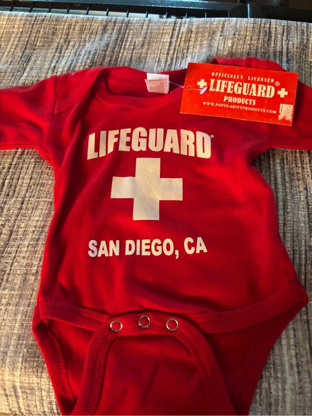 LIFEGUARD San Diego Red Baby Onesie
